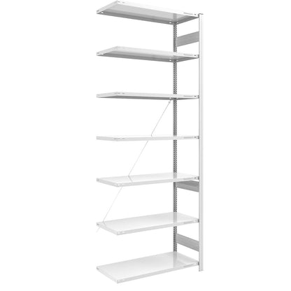 Boltless shelving unit, light duty, single-sided, HxWxD 3000 x 1000 x 600 mm, grey, extension shelf unit.
