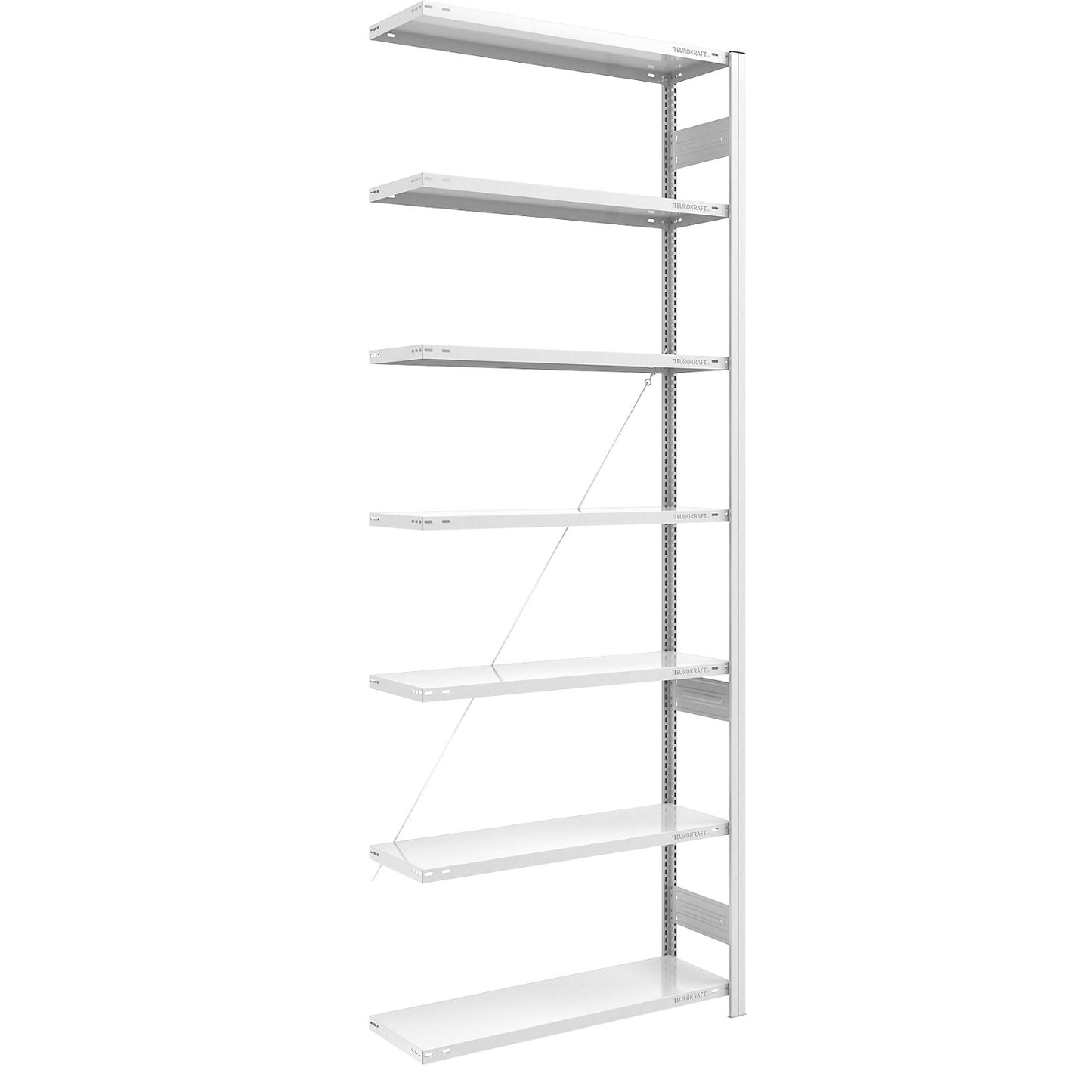 Boltless shelving unit, medium duty, single-sided, HxWxD 3000 x 1000 x 400 mm, grey, extension shelf unit.
