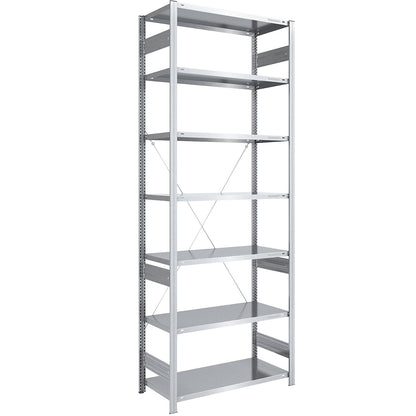 Boltless shelving unit, medium duty, single-sided, HxWxD 3000 x 1000 x 600 mm, zinc plated, standard shelf unit.
