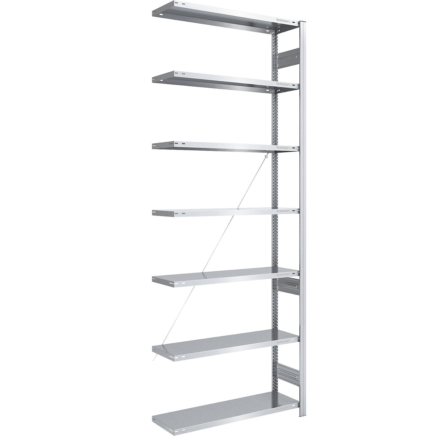Boltless shelving unit, medium duty, single-sided, HxWxD 3000 x 1000 x 400 mm, zinc plated, extension shelf unit.