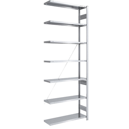Boltless shelving unit, medium duty, single-sided, HxWxD 3000 x 1000 x 400 mm, zinc plated, extension shelf unit.
