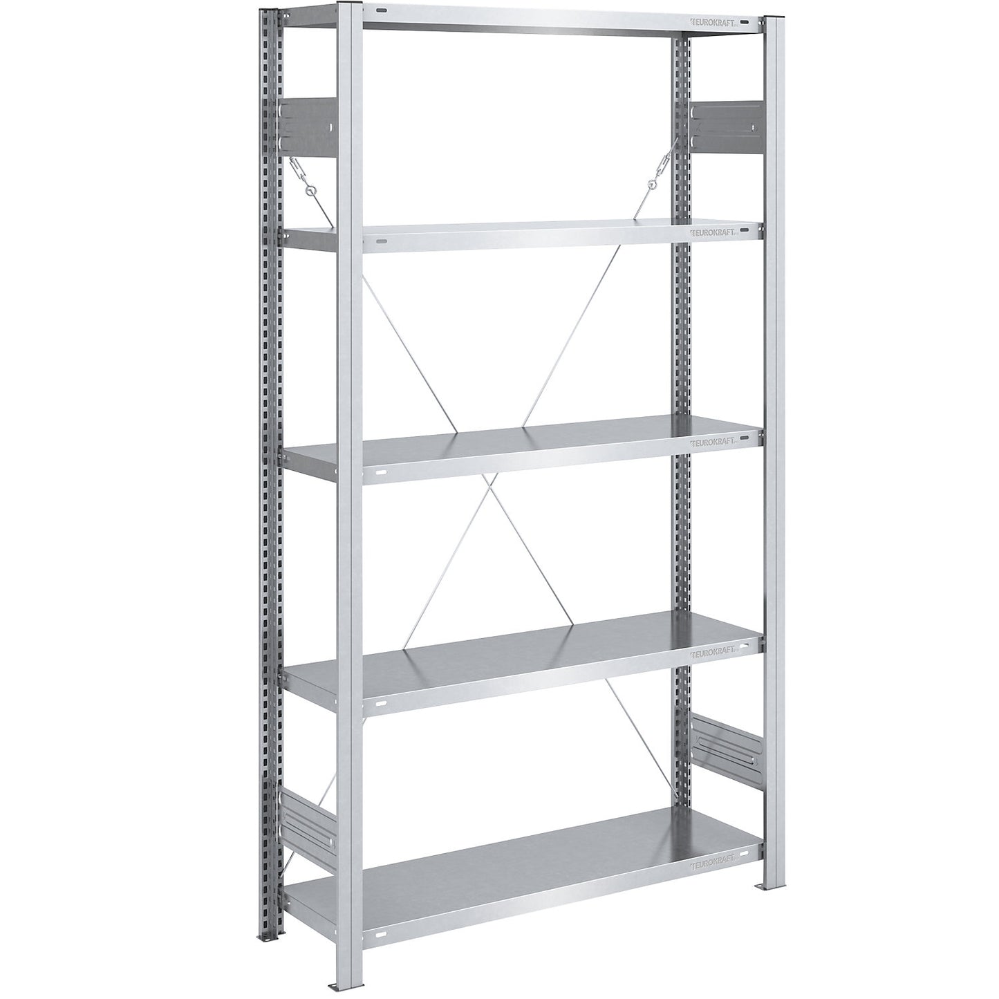 Boltless shelving unit, light duty, single-sided, HxWxD 2000 x 1000 x 400 mm, zinc plated, standard shelf unit.