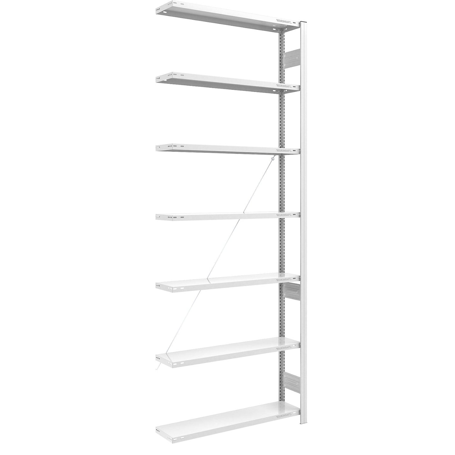 Boltless shelving unit, light duty, single-sided, HxWxD 3000 x 1000 x 300 mm, grey, extension shelf unit.