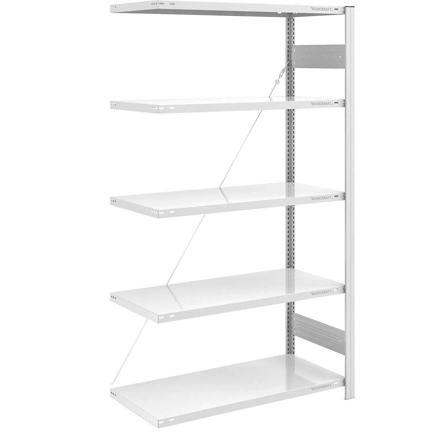 Boltless shelving unit, medium duty, single-sided, HxWxD 2000 x 1000 x 600 mm, grey, extension shelf unit.