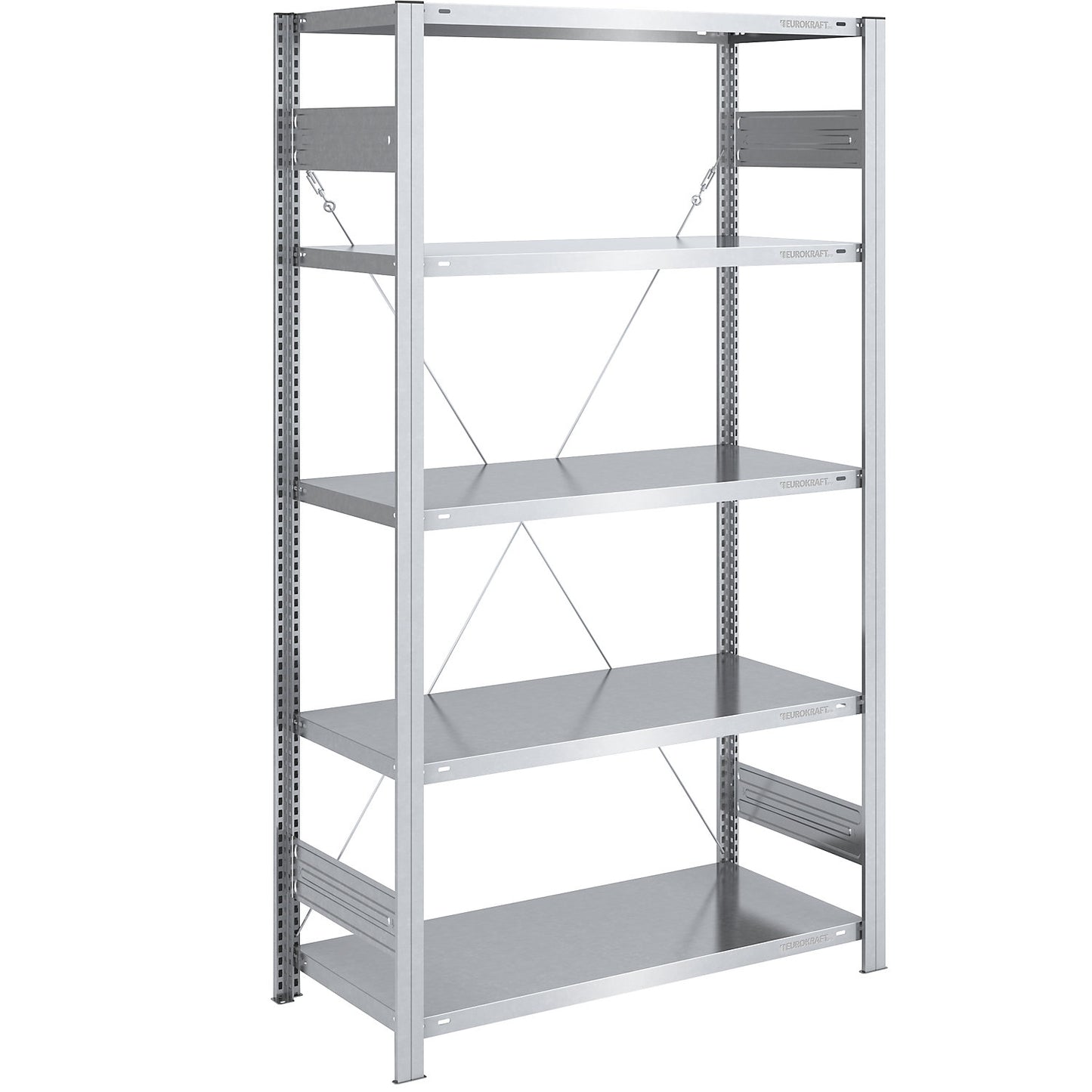 Boltless shelving unit, light duty, single-sided, HxWxD 2000 x 1000 x 600 mm, zinc plated, standard shelf unit.