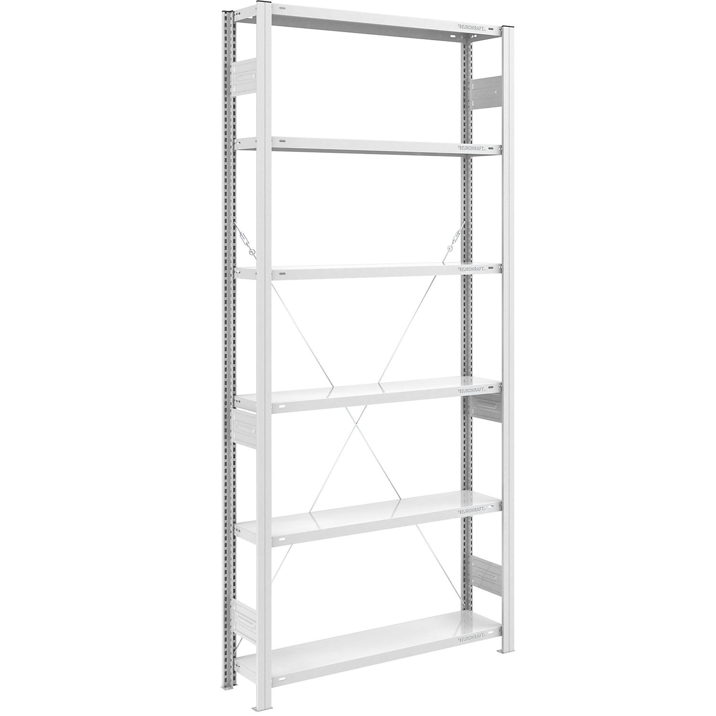 Boltless shelving unit, medium duty, single-sided, HxWxD 2500 x 1000 x 300 mm, grey, standard shelf unit.