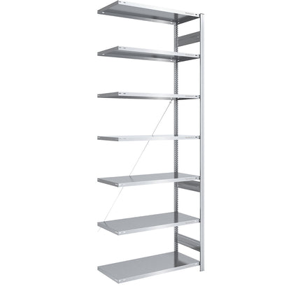 Boltless shelving unit, medium duty, single-sided, HxWxD 3000 x 1000 x 600 mm, zinc plated, extension shelf unit.