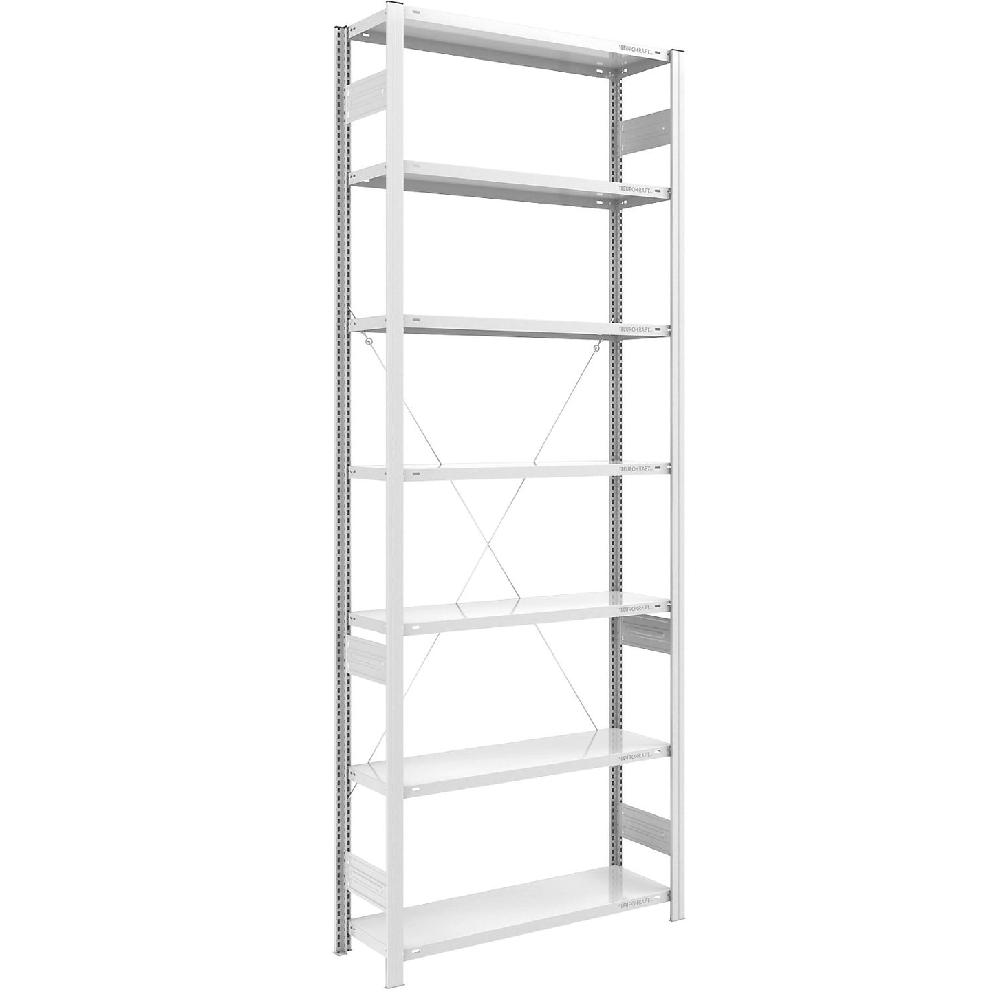 Boltless shelving unit, medium duty, single-sided, HxWxD 3000 x 1000 x 400 mm, grey, standard shelf unit.