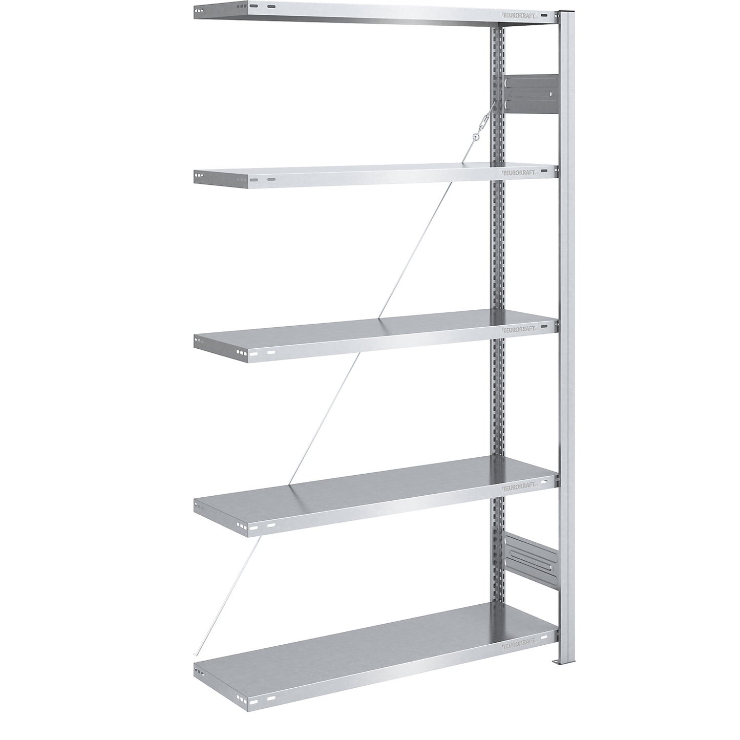 Boltless shelving unit, medium duty, single-sided, HxWxD 2000 x 1000 x 400 mm, zinc plated, extension shelf unit.