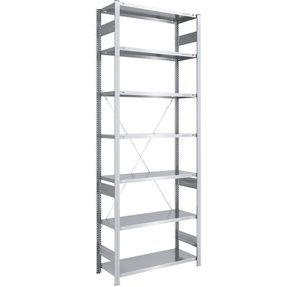 Boltless shelving unit, light duty, single-sided, HxWxD 3000 x 1000 x 500 mm, zinc plated, standard shelf unit.