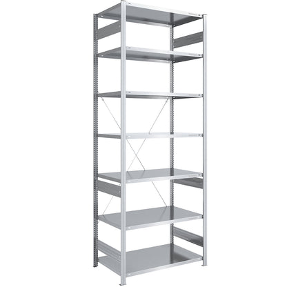 Boltless shelving unit, light duty, single-sided, HxWxD 3000 x 1000 x 800 mm, zinc plated, standard shelf unit.