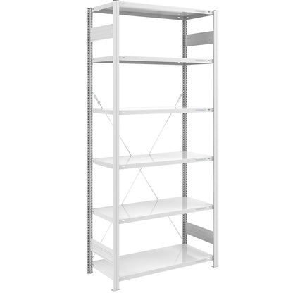 Boltless shelving unit, light duty, single-sided, HxWxD 2500 x 1000 x 600 mm, grey, standard shelf unit.