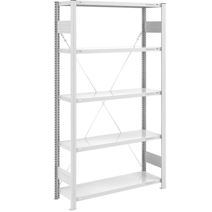 Boltless shelving unit, medium duty, single-sided, HxWxD 2000 x 1000 x 400 mm, grey, standard shelf unit.
