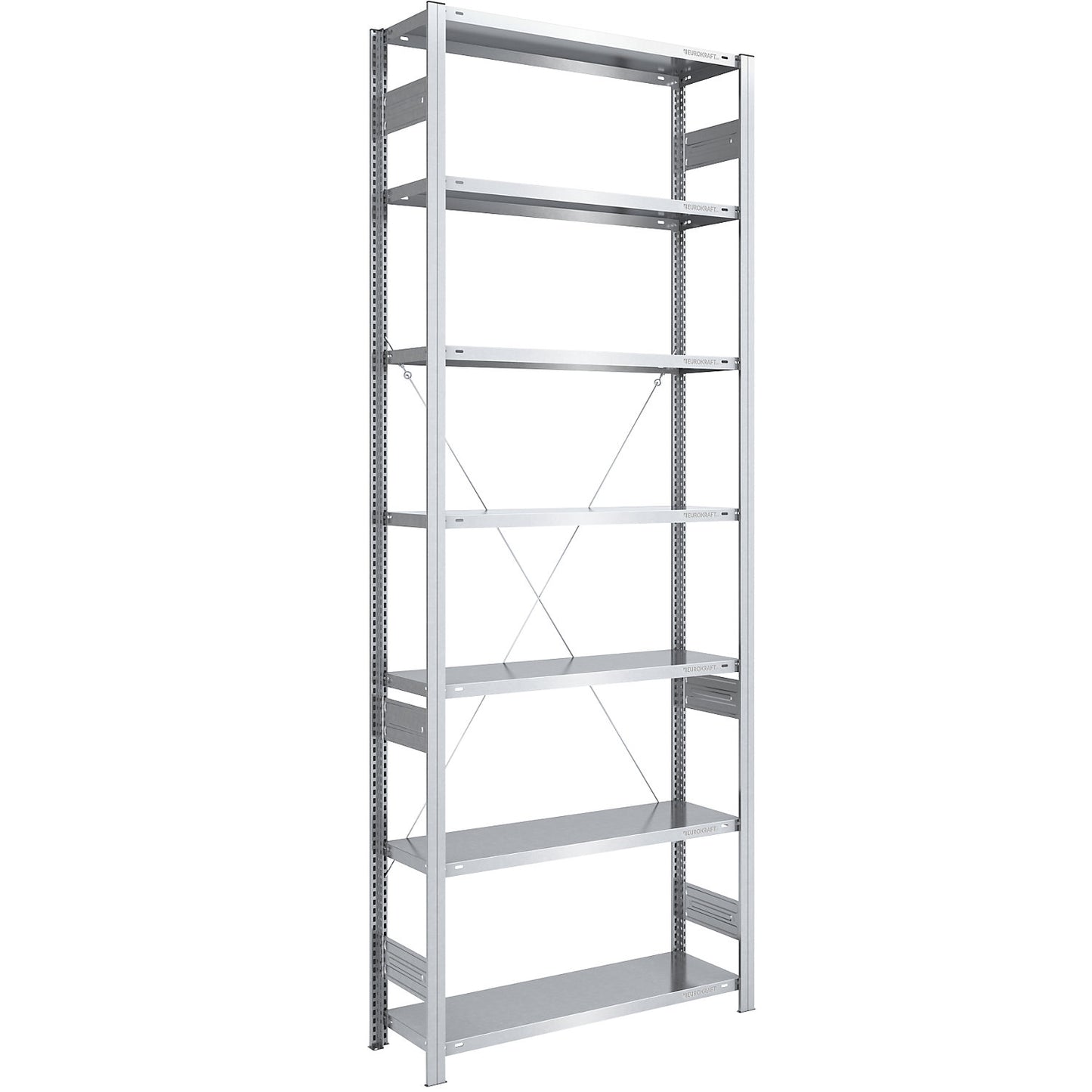 Boltless shelving unit, medium duty, single-sided, HxWxD 3000 x 1000 x 400 mm, zinc plated, standard shelf unit.