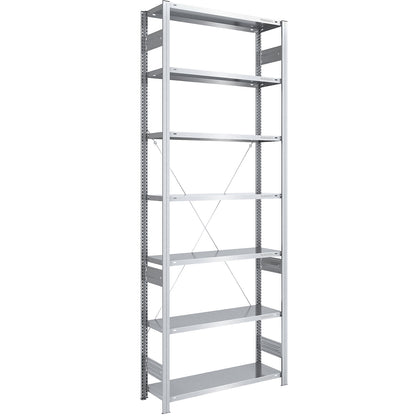 Boltless shelving unit, medium duty, single-sided, HxWxD 3000 x 1000 x 400 mm, zinc plated, standard shelf unit.