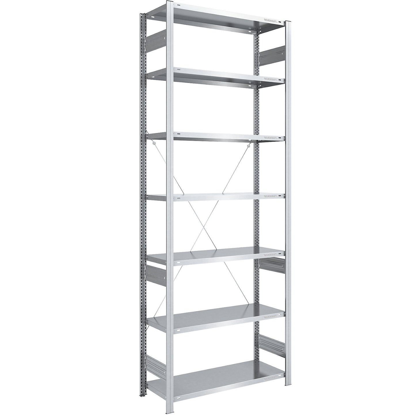 Boltless shelving unit, medium duty, single-sided, HxWxD 3000 x 1000 x 500 mm, zinc plated, standard shelf unit.