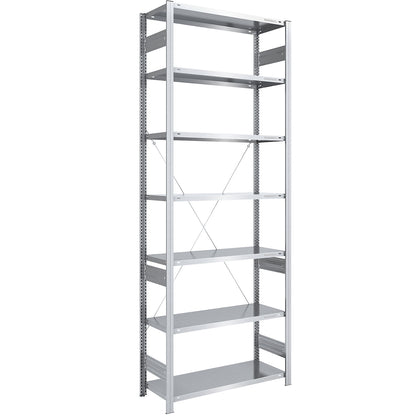 Boltless shelving unit, medium duty, single-sided, HxWxD 3000 x 1000 x 500 mm, zinc plated, standard shelf unit.