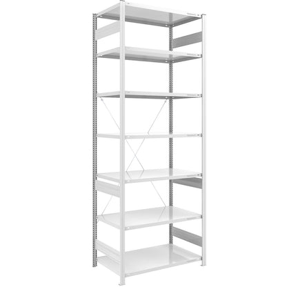 Boltless shelving unit, light duty, single-sided, HxWxD 3000 x 1000 x 800 mm, grey, standard shelf unit.