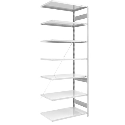 Boltless shelving unit, medium duty, single-sided, HxWxD 3000 x 1000 x 800 mm, grey, extension shelf unit.