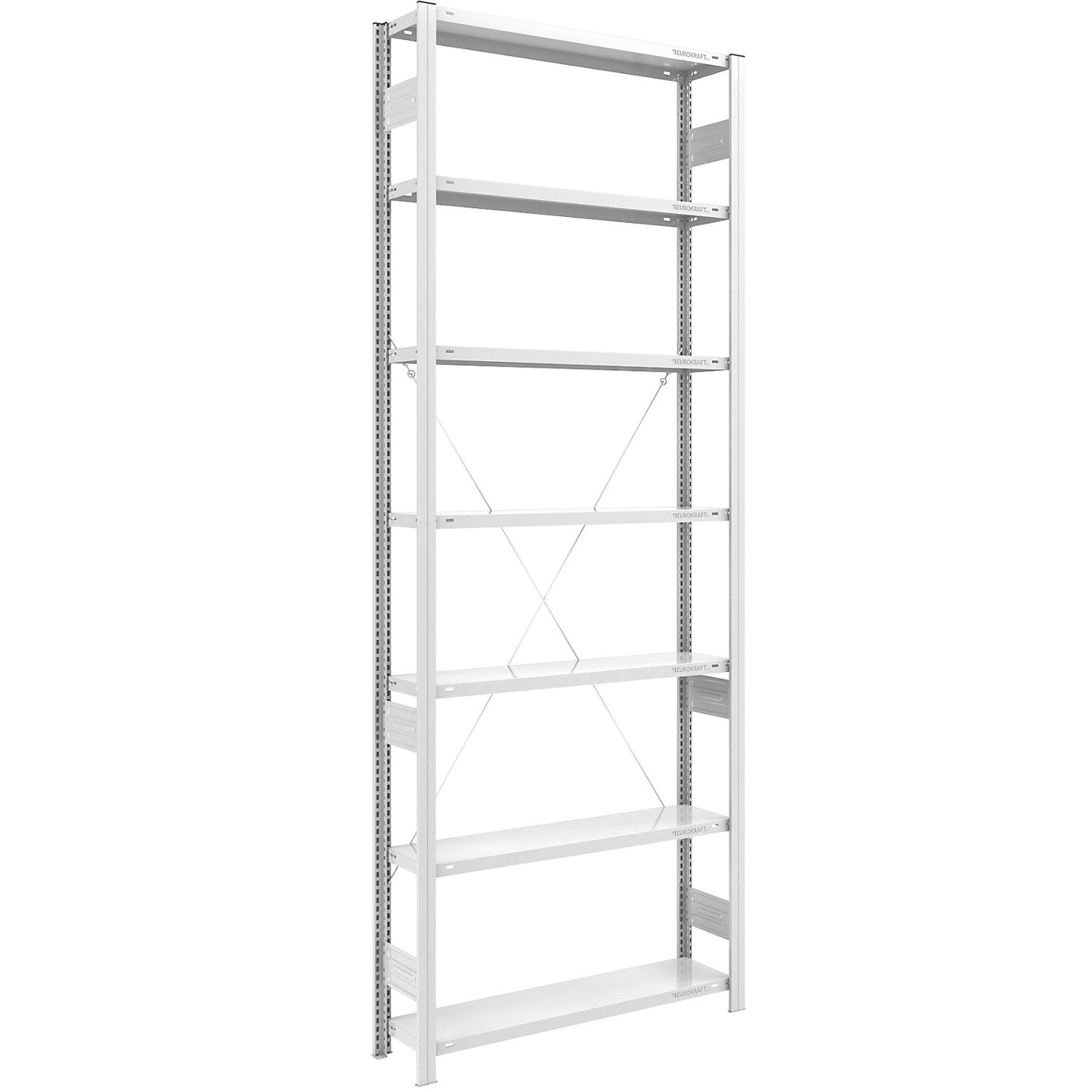 Boltless shelving unit, light duty, single-sided, HxWxD 3000 x 1000 x 300 mm, grey, standard shelf unit.