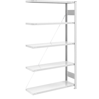 Boltless shelving unit, medium duty, single-sided, HxWxD 2000 x 1000 x 400 mm, grey, extension shelf unit.