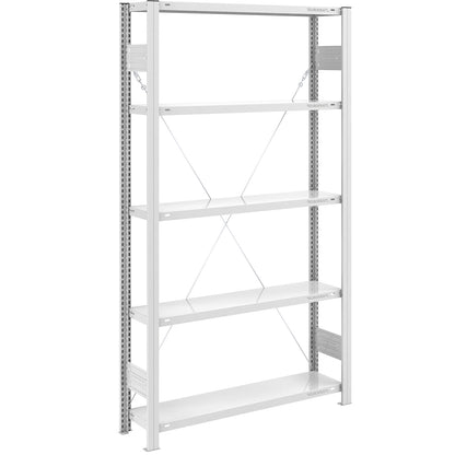 Boltless shelving unit, light duty, single-sided, HxWxD 2000 x 1000 x 300 mm, grey, standard shelf unit.