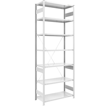 Boltless shelving unit, light duty, single-sided, HxWxD 3000 x 1000 x 600 mm, grey, standard shelf unit.