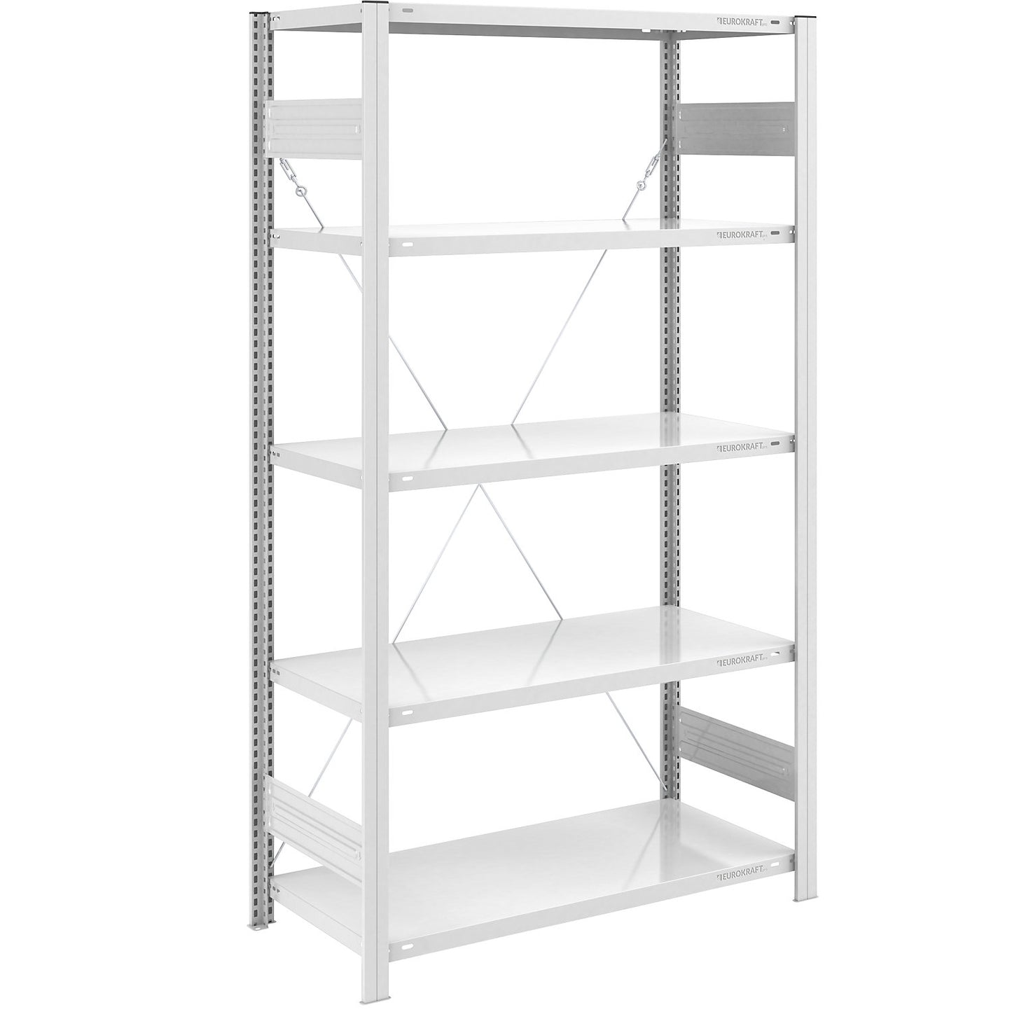Boltless shelving unit, medium duty, single-sided, HxWxD 2000 x 1000 x 600 mm, grey, standard shelf unit.
