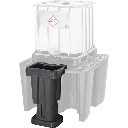 Filling attachment made of PE, LxWxH 590 x 640 x 1070 mm, sump capacity 100 l.