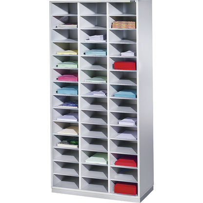 Sorting shelf unit, HxWxD 1864 x 913 x 420 mm, 42 x A4 compartments, light grey RAL 7035.