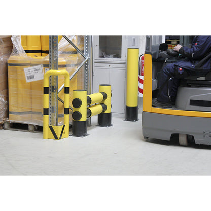 Pallet racking end protection, made of flexible plastic, 2 rails, 1137 mm.