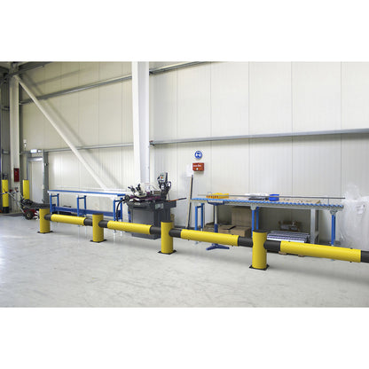 Safety railing, flexible plastic, made of flexible plastic, type Charlie, end posts.
