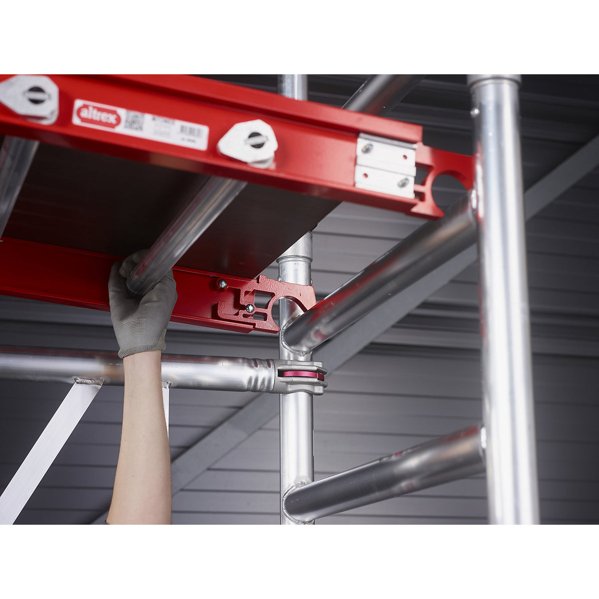 Standard MiTOWER quick assembly mobile access tower, wooden platform, LxW 1200 x 750 mm, working height 5 m.