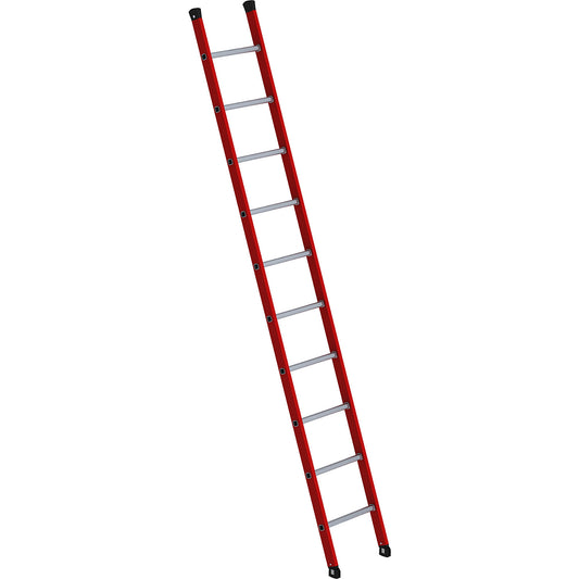 Plastic lean to ladder, with textured aluminium rungs, 10 rungs.