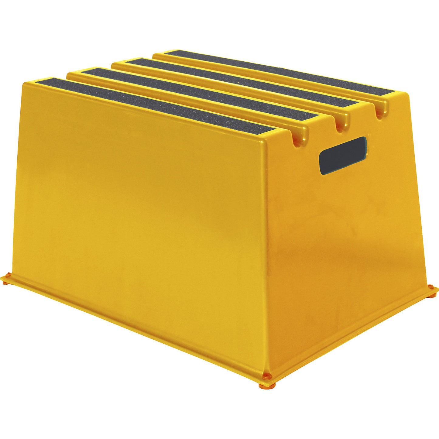 Plastic step with non-slip step surface, max. load 150 kg, 1 step, yellow.