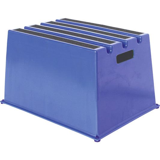 Plastic step with non-slip step surface, max. load 150 kg, 1 step, blue.