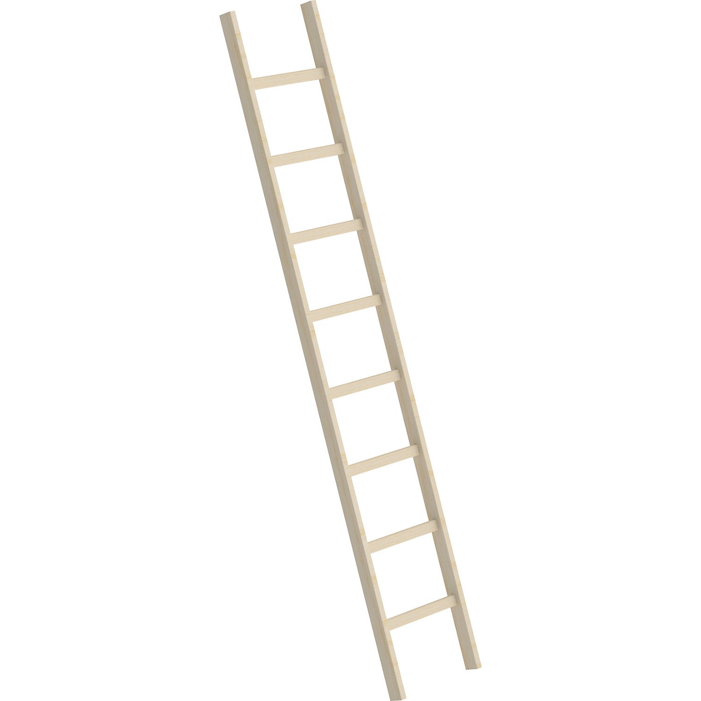 Wooden lean to ladder, with rungs, 8 rungs.