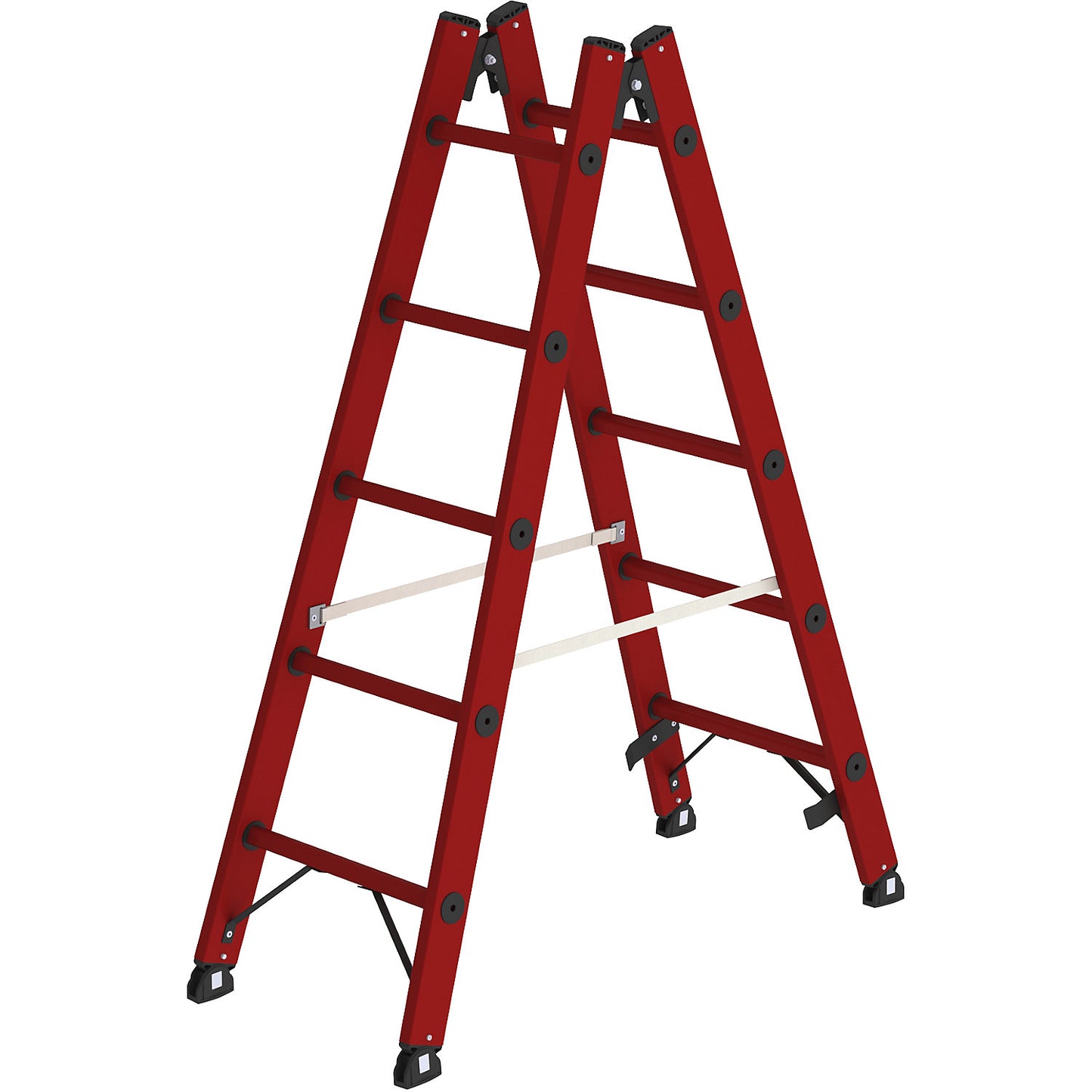 Solid plastic ladder, made entirely of GRP, 2 x 5 rungs.