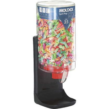 Ear plug station including ear plugs, SparkPlugs® in assorted colours, SNR 35 dB, includes 500 pairs of Spark Plugs®.
