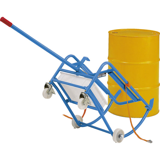 Drum stand for 200 litre drum, drum support with 2 metal rollers, with oil drip tray.