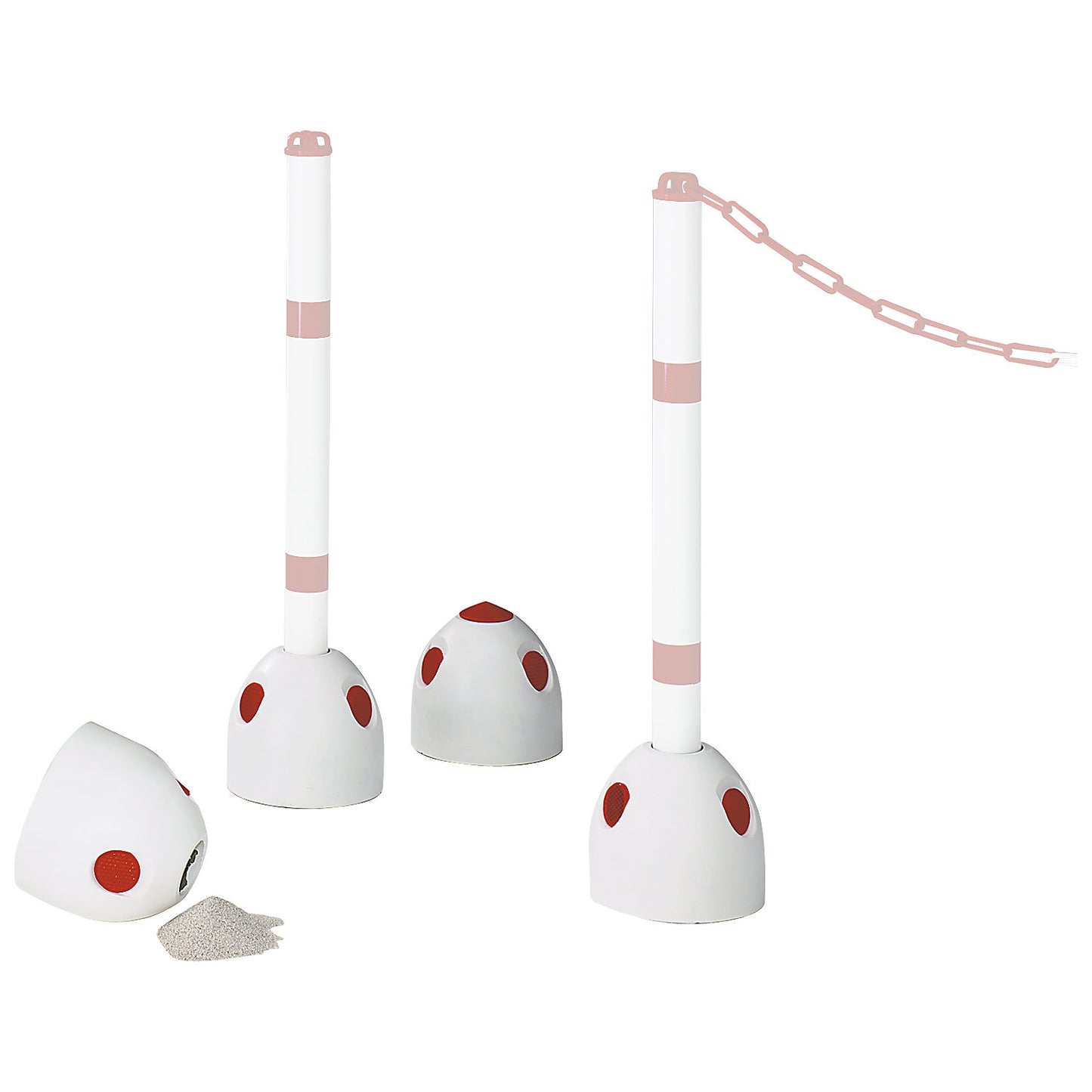 Plastic feet for chain stands, filled, height 200 mm, weight 9.0 kg.