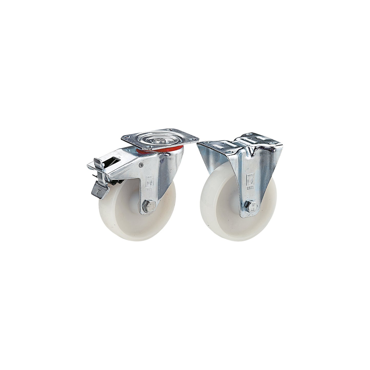 Set of castors, nylon suitable for deep freezers, extra cost, Ø 108 mm.