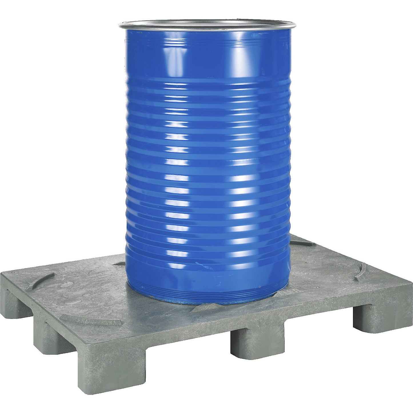 Drum pallet, with 9 feet, 1+ items.