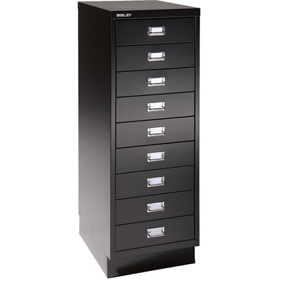 MultiDrawer™ 39 series, with plinth, A3, 9 drawers, black.