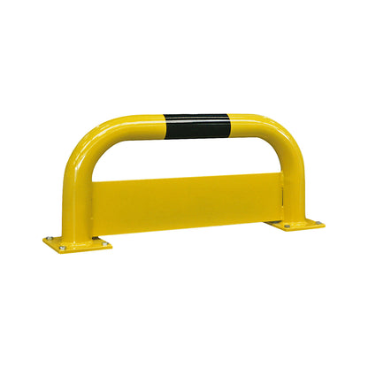 Crash protection bar, steel, Ø 76 mm, with forklift guard 150 mm, HxW 350 x 750 mm.
