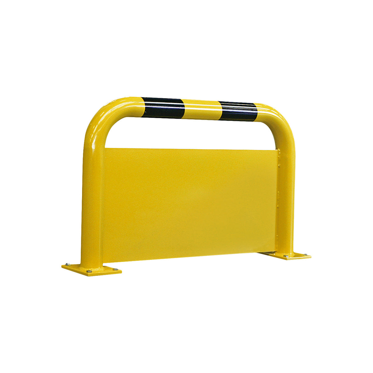 Crash protection barrier with forklift guard, Ø 76 mm, indoor areas, HxW 600 x 1000 mm, forklift guard 400 mm.