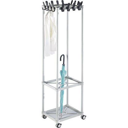 Coat rack, multi-column, square, 16 hooks.