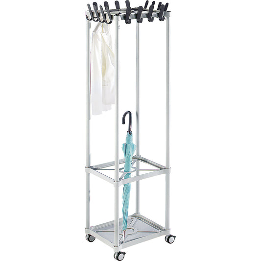 Coat rack, multi-column, square, 16 hooks.