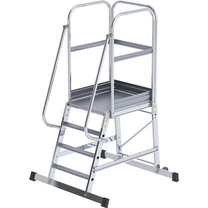 Aluminium mobile safety steps, single sided, mobile, 4 steps.