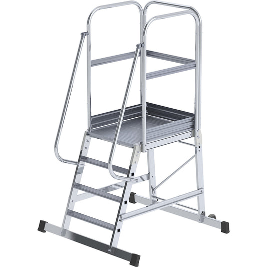 Aluminium mobile safety steps, single sided, mobile, 4 steps.
